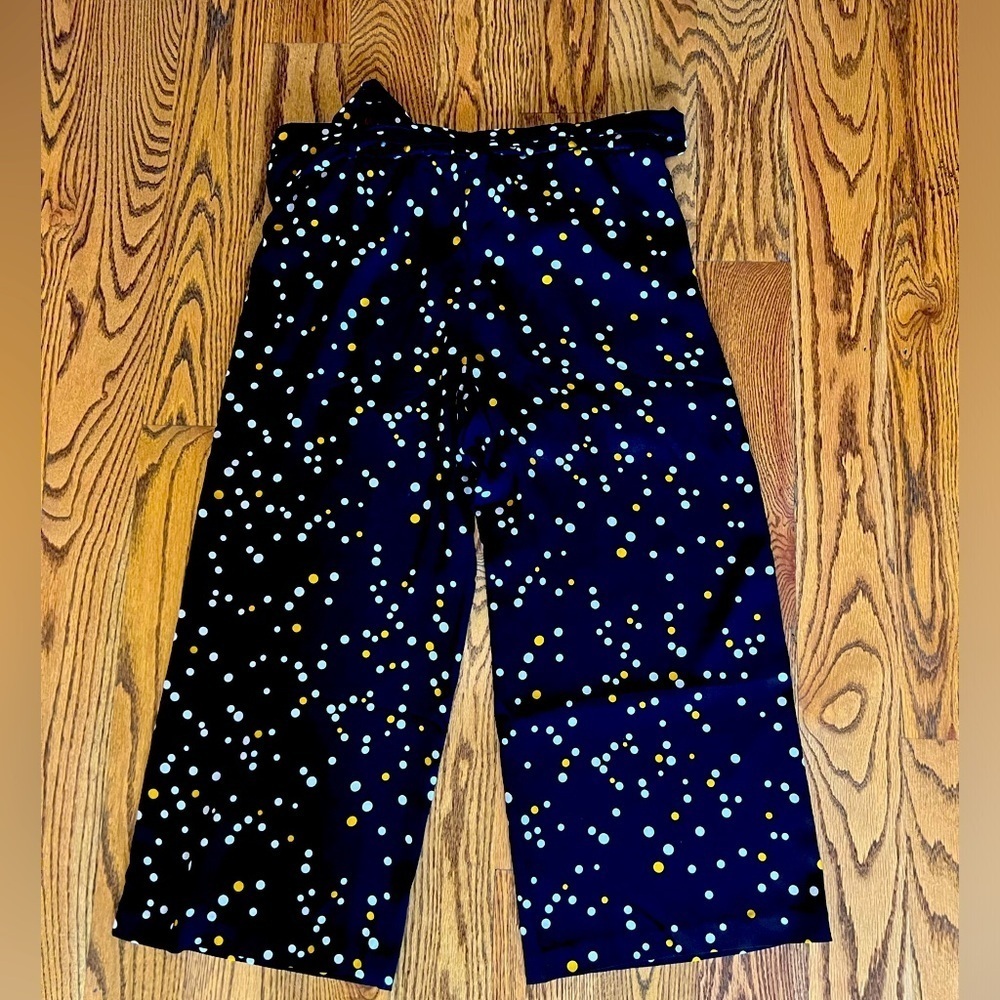 Halogen Wide Leg Multi Colored Polka Dot Cropped Pants- Size Medium